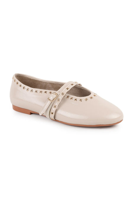 Women's Genuine Leather K1065 Patent Leather Casual Shoes with Buckle Detail and Tpu Sole - MALLTURK
