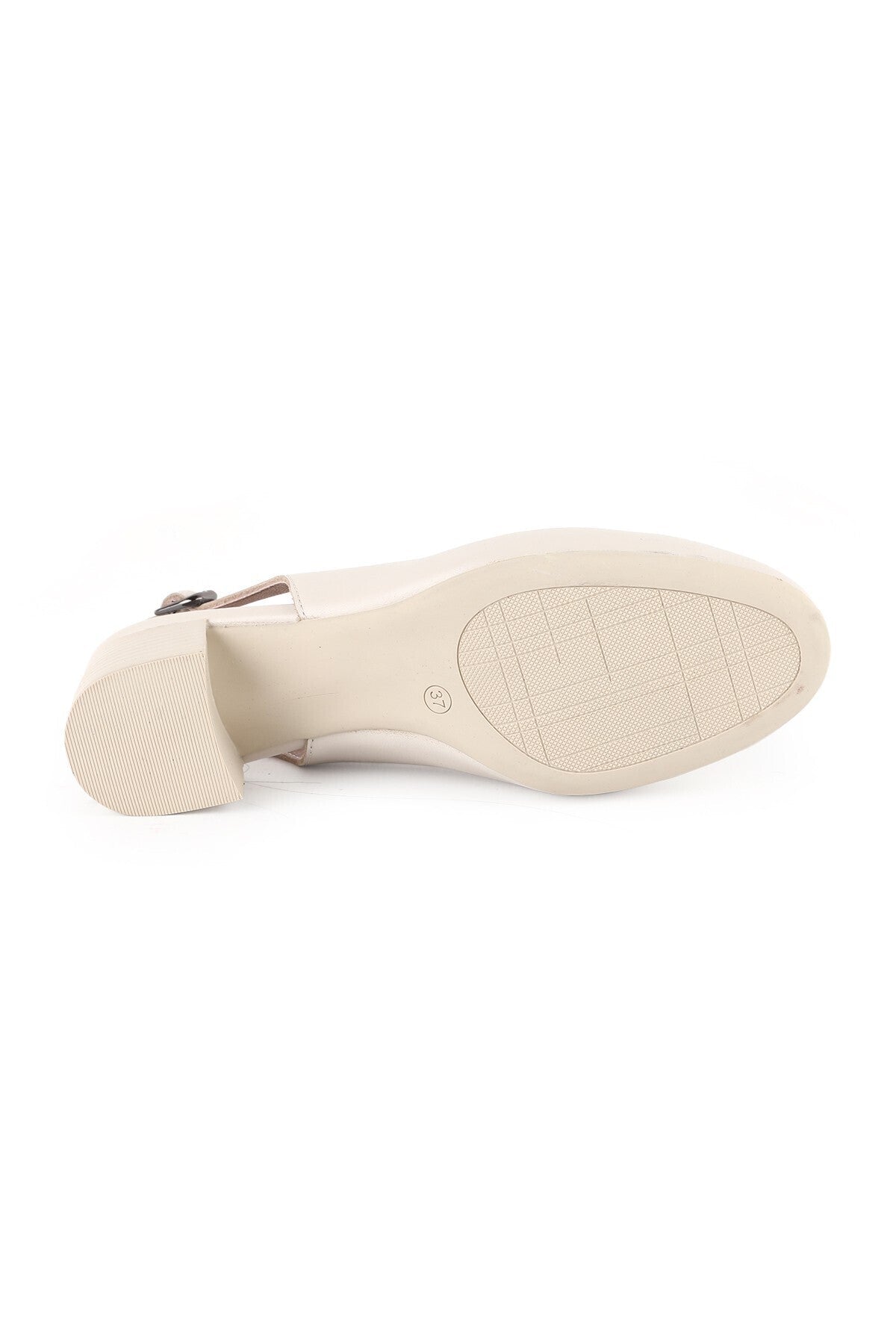 Women's Genuine Leather L061.543 Rubber Sole Heeled Sandals - MALLTURK