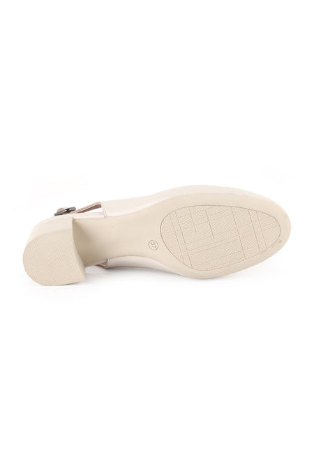 Women's Genuine Leather L061.543 Rubber Sole Heeled Sandals - MALLTURK