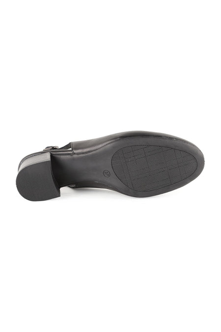 Women's Genuine Leather L061.543 Rubber Sole Heeled Sandals - MALLTURK