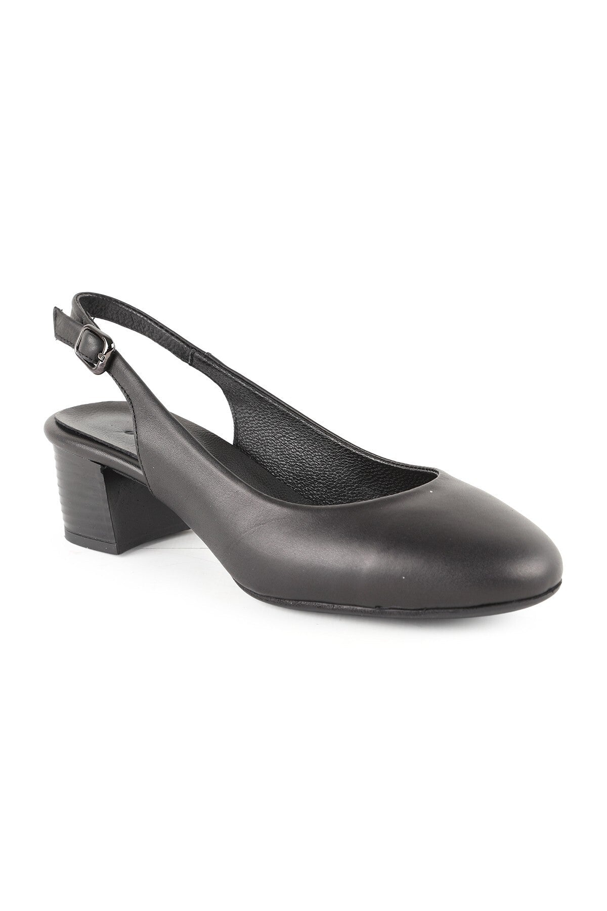 Women's Genuine Leather L061.543 Rubber Sole Heeled Sandals - MALLTURK