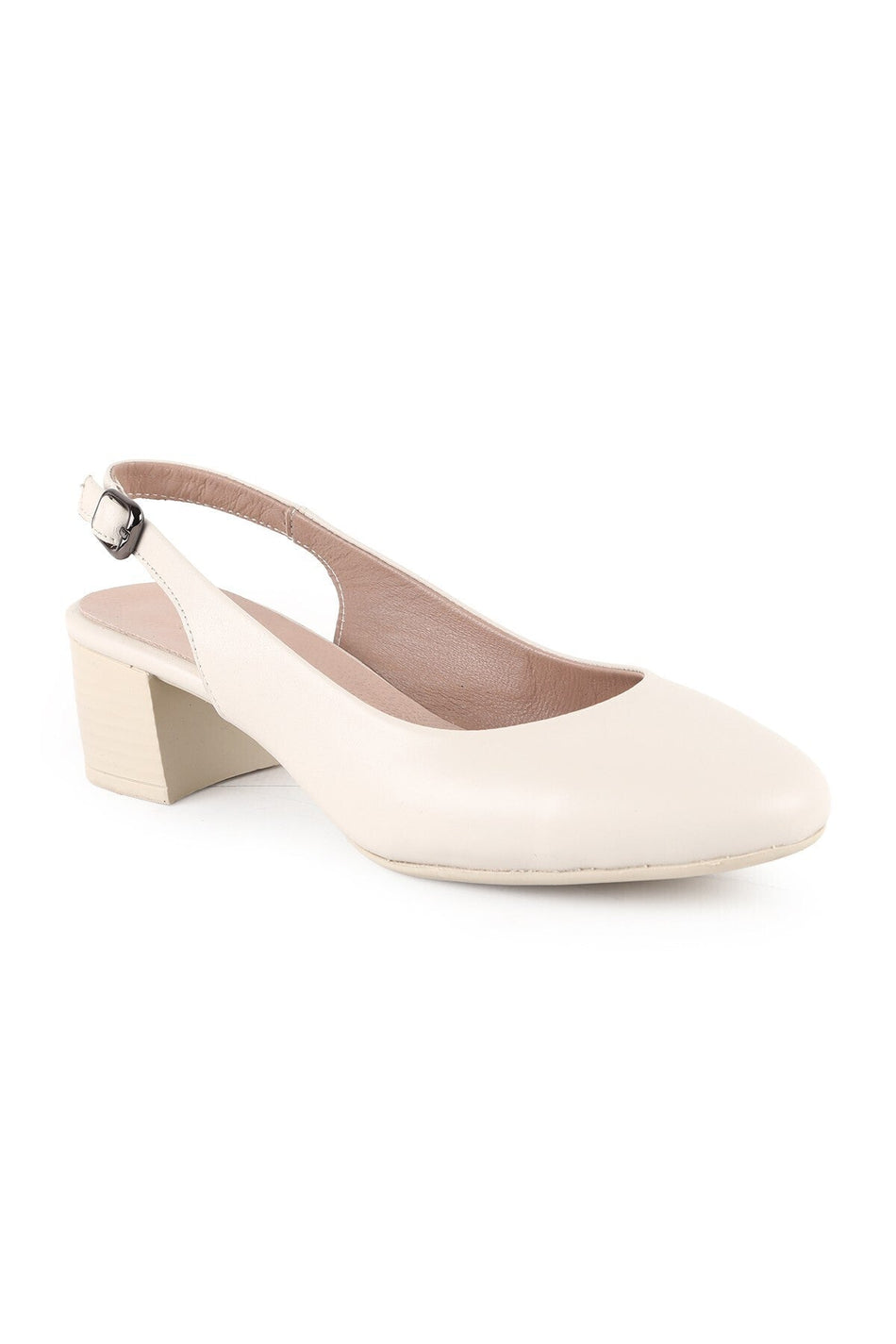 Women's Genuine Leather L061.543 Rubber Sole Heeled Sandals - MALLTURK