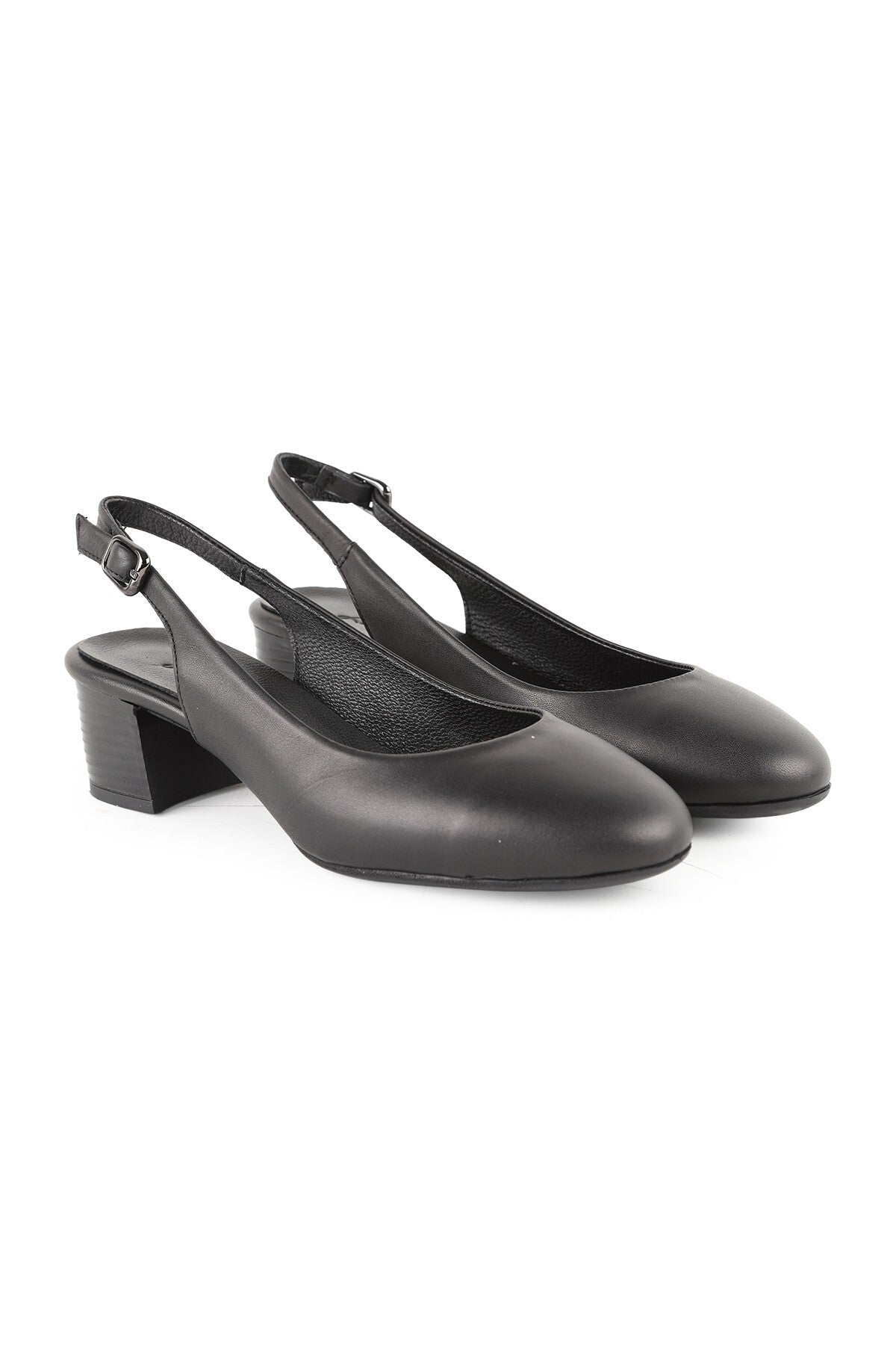 Women's Genuine Leather L061.543 Rubber Sole Heeled Sandals - MALLTURK