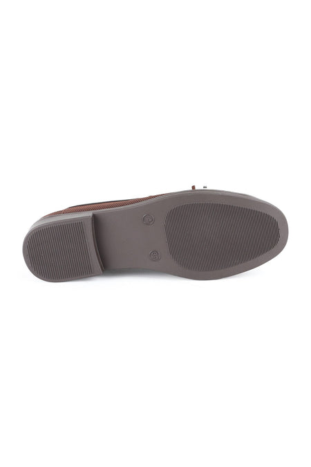 Women's Genuine Leather L085.K0603 Loafer with Bead Accessories - MALLTURK