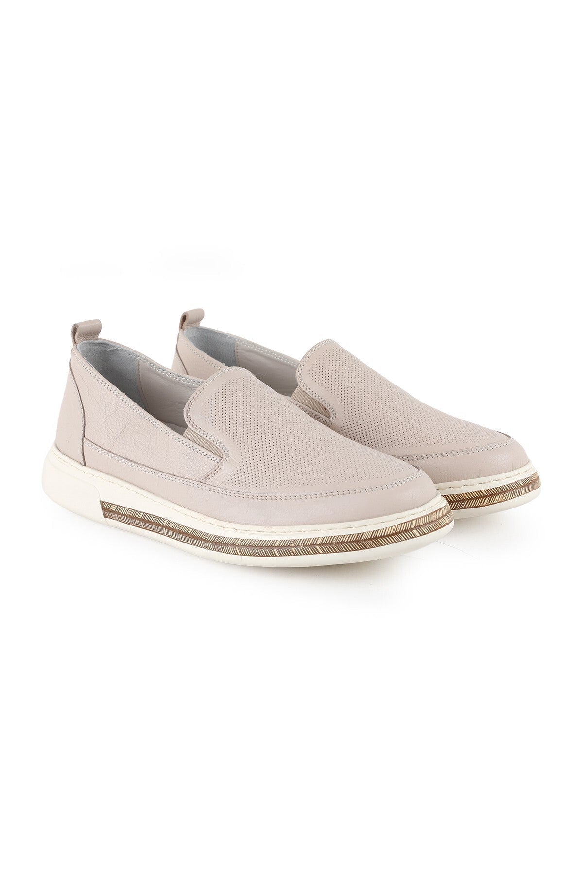 Women's Genuine Leather Slipon Shoes Breathable Structure Lightweight Eva Sole Daily Comfort Model Lz5902 - MALLTURK