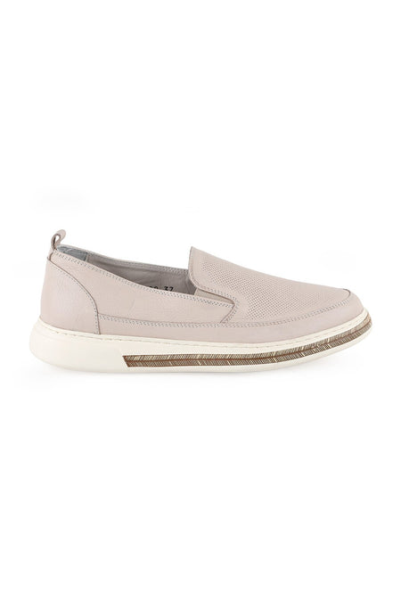 Women's Genuine Leather Slipon Shoes Breathable Structure Lightweight Eva Sole Daily Comfort Model Lz5902 - MALLTURK