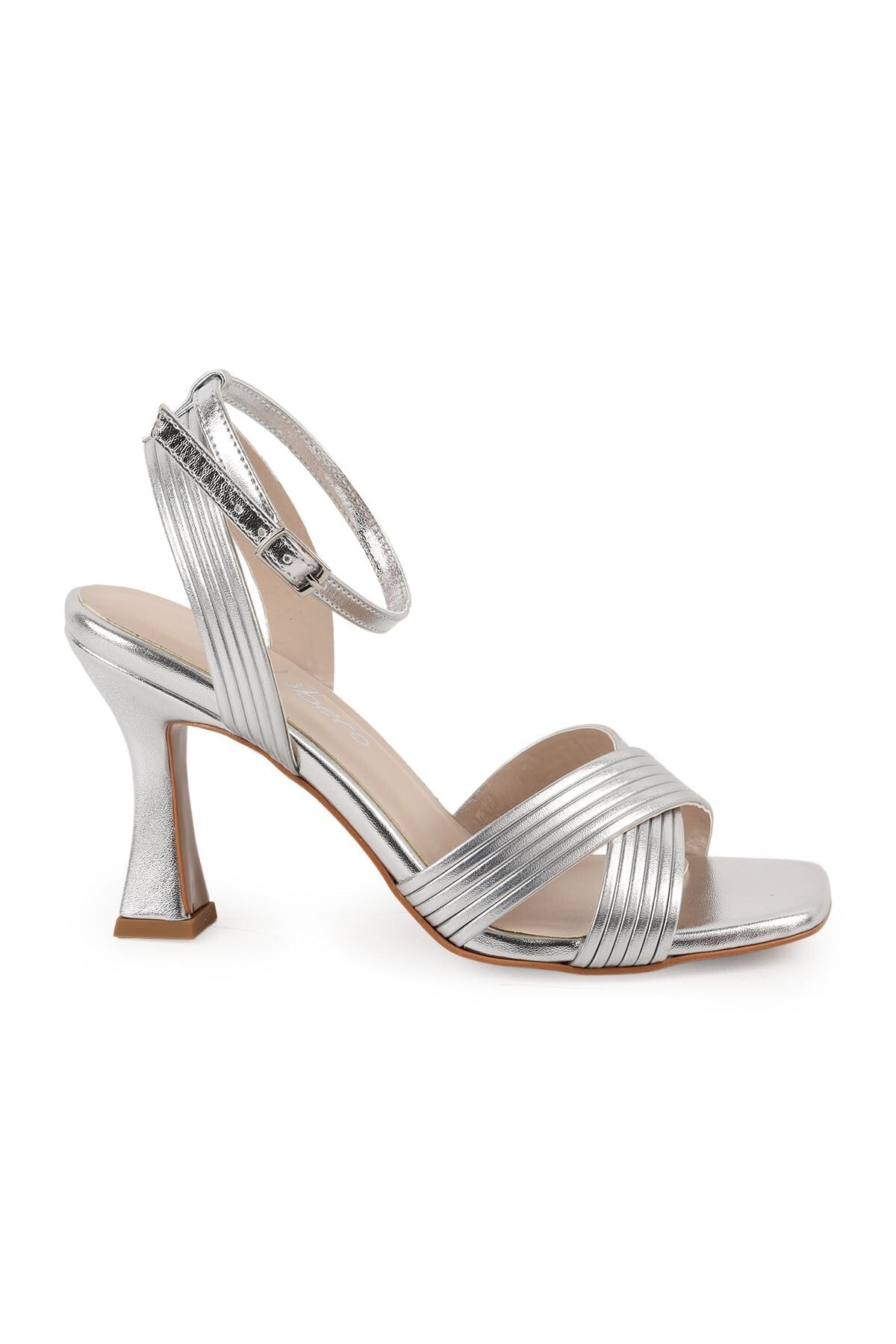 Women's Heeled Sandals Cross-Strapped Square Toe Evening Dress Goblet Heel Shoes L072.5016 - MALLTURK