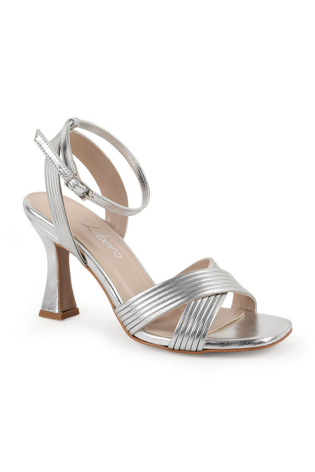 Women's Heeled Sandals Cross-Strapped Square Toe Evening Dress Goblet Heel Shoes L072.5016 - MALLTURK