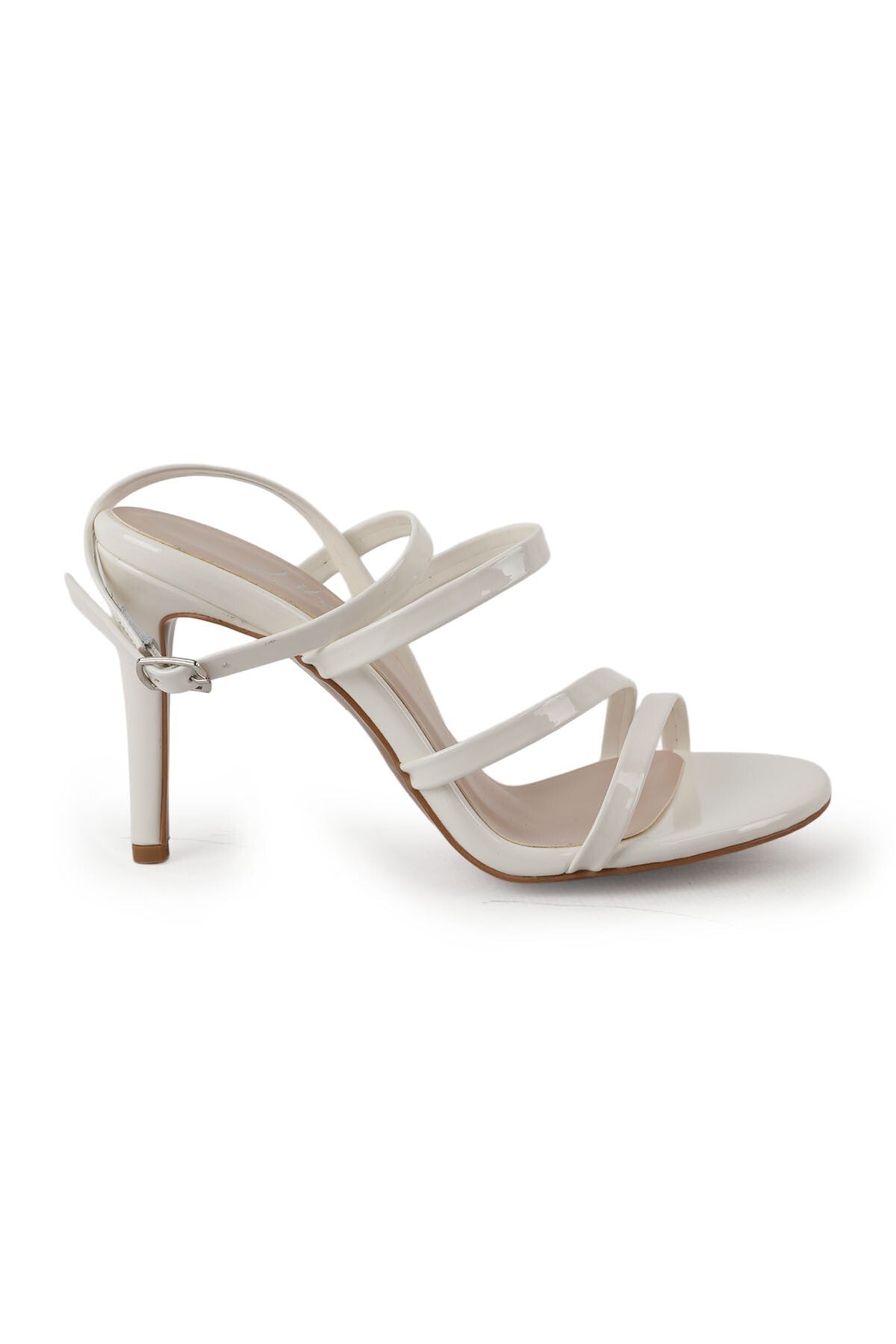 Women's Heeled Sandals with Multiple Thin Straps, Shiny Patent Leather, Evening Dress, Thin Heel L072.3020 - MALLTURK