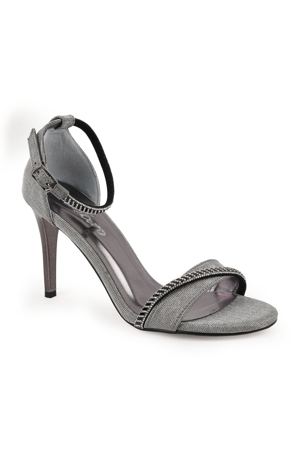 Women's Heeled Sandals with Stones Evening Dress Shoes Thin Heels Wedding and Evening Shoes L072.5017 - MALLTURK