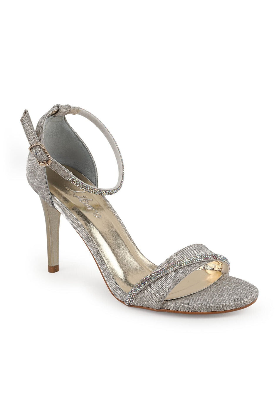 Women's Heeled Sandals with Stones Evening Dress Shoes Thin Heels Wedding and Evening Shoes L072.5017 - MALLTURK