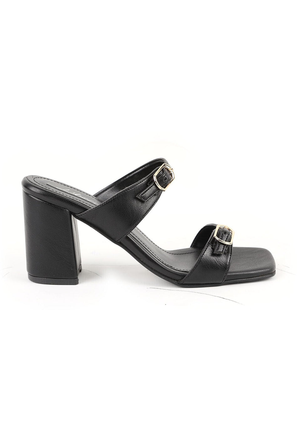 Women's Heeled Slippers Double Buckle Thick Block Heel Blunt Toe Stylish Daily Antique Jurdan Sole L085.K0615 - MALLTURK