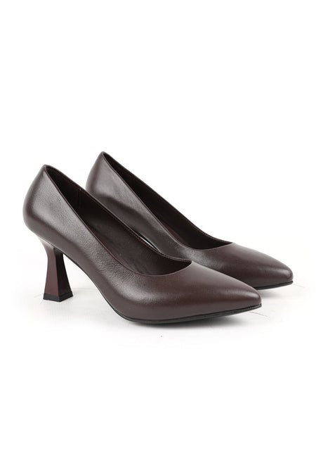 Women's High Heel Shoes Genuine Leather Pointed Toe Medium Goblet Heel Office Evening Dress Stiletto L068.780 - MALLTURK