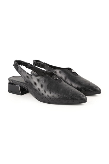Women's High Heel Shoes Short Heel Pointed Toe Sling-Back Laser Cut Antique L031.26109516 - MALLTURK