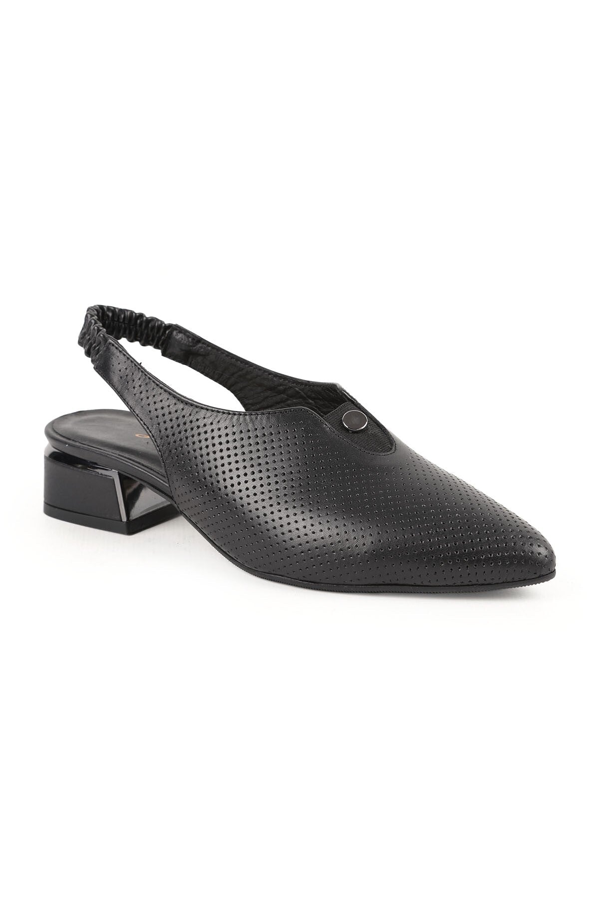 Women's High Heel Shoes Short Heel Pointed Toe Sling-Back Laser Cut Antique L031.26109516 - MALLTURK