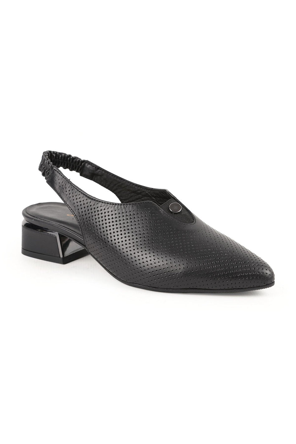 Women's High Heel Shoes Short Heel Pointed Toe Sling-Back Laser Cut Antique L031.26109516 - MALLTURK
