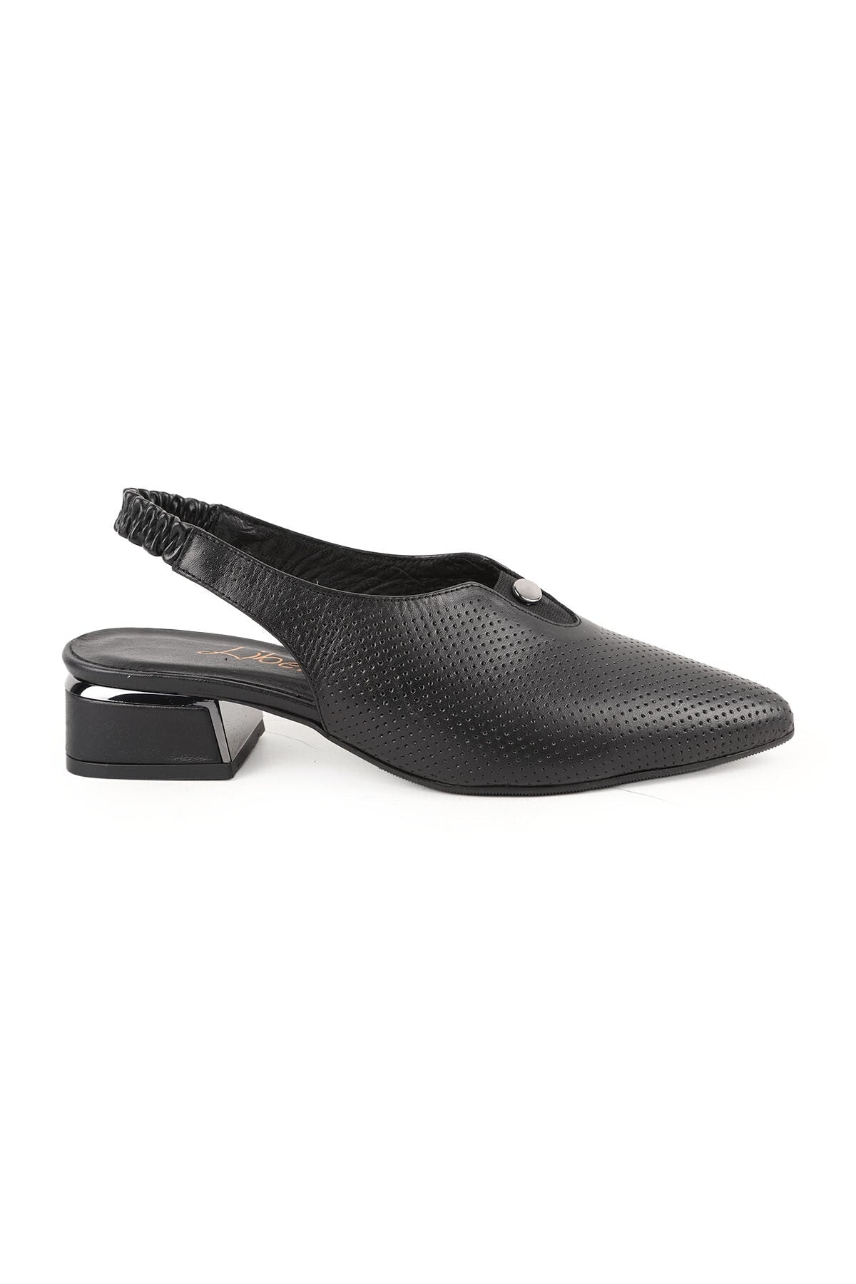 Women's High Heel Shoes Short Heel Pointed Toe Sling-Back Laser Cut Antique L031.26109516 - MALLTURK