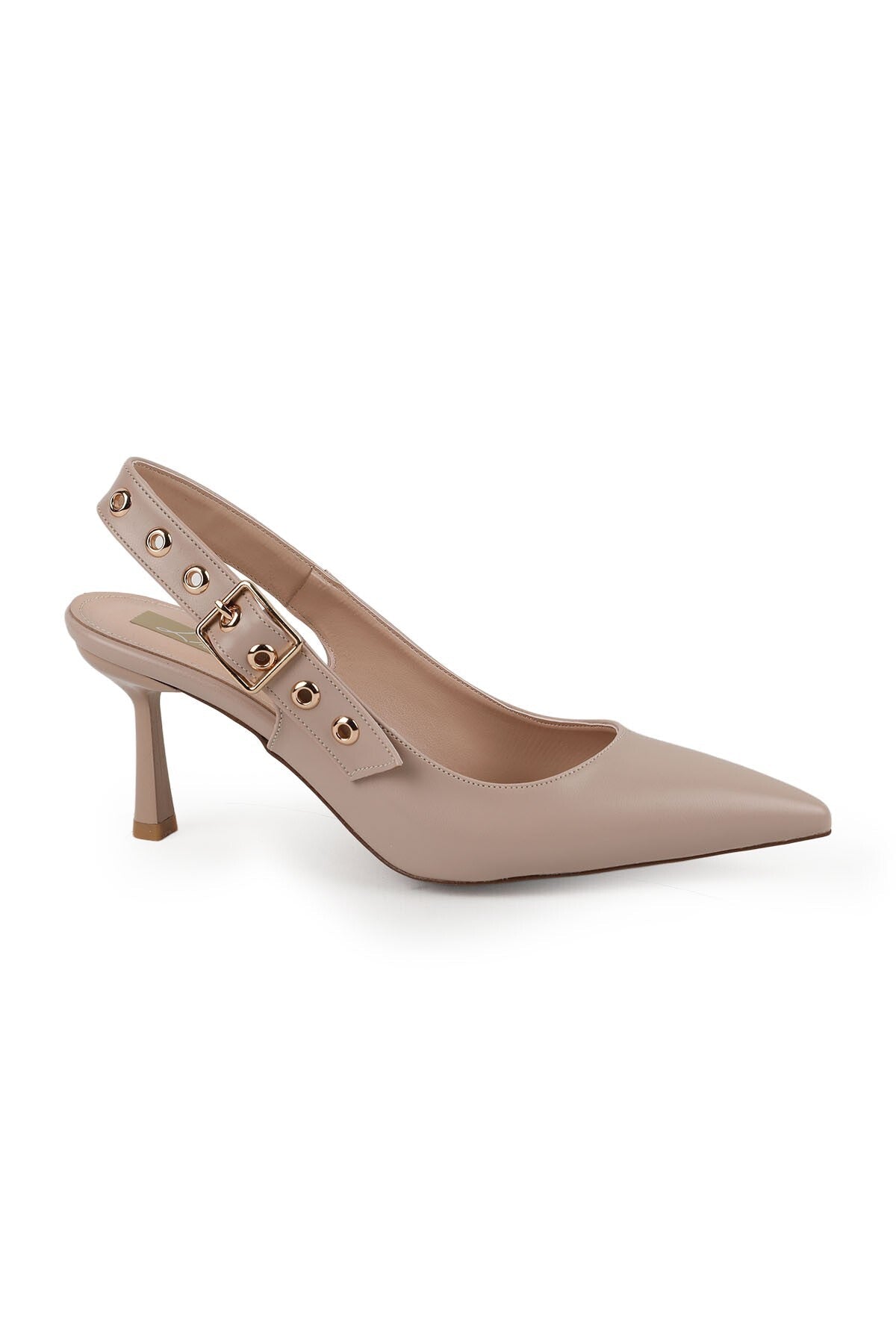 Women's High Heeled Shoes Pointed Toe Slingback Buckle Detailed Stylish Evening Dress Shoes Jurdan Sole L085.K1306 - MALLTURK