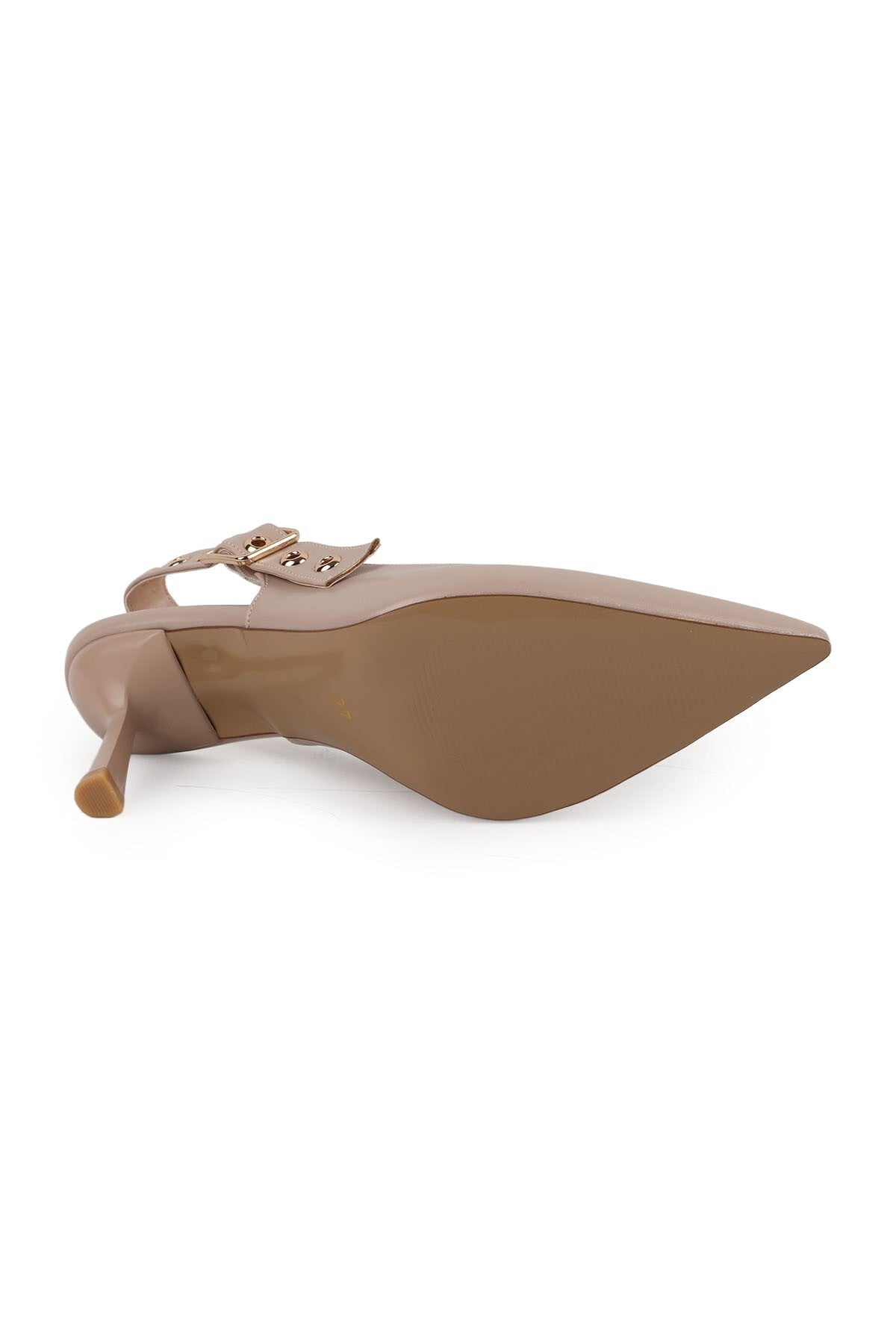 Women's High Heeled Shoes Pointed Toe Slingback Buckle Detailed Stylish Evening Dress Shoes Jurdan Sole L085.K1306 - MALLTURK