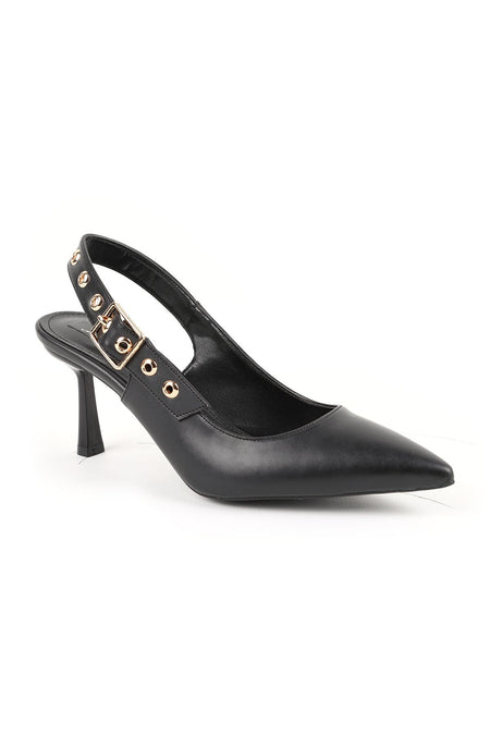Women's High Heeled Shoes Pointed Toe Slingback Buckle Detailed Stylish Evening Dress Shoes Jurdan Sole L085.K1306 - MALLTURK