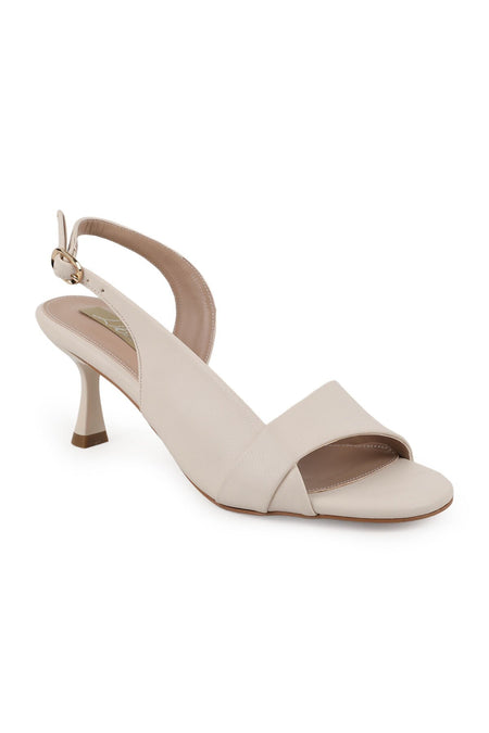 Women's High Heels Open Toe Sling-Back Mid-Heeled Antique Leather L085.K617 - MALLTURK