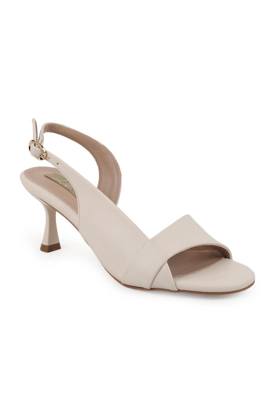 Women's High Heels Open Toe Sling-Back Mid-Heeled Antique Leather L085.K617 - MALLTURK