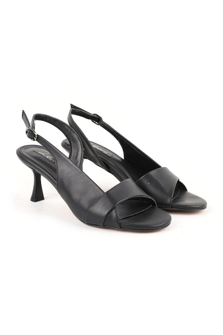 Women's High Heels Open Toe Sling-Back Mid-Heeled Antique Leather L085.K617 - MALLTURK