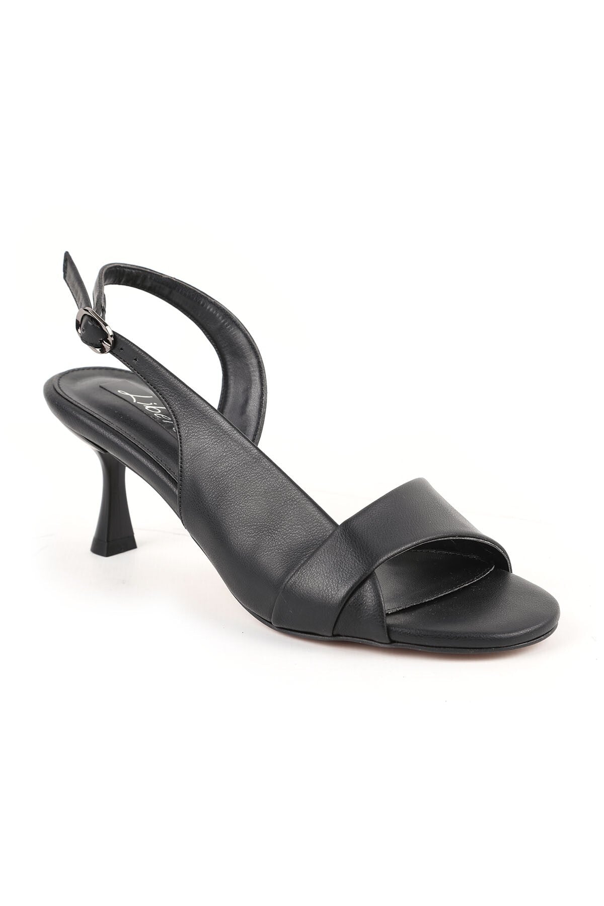 Women's High Heels Open Toe Sling-Back Mid-Heeled Antique Leather L085.K617 - MALLTURK