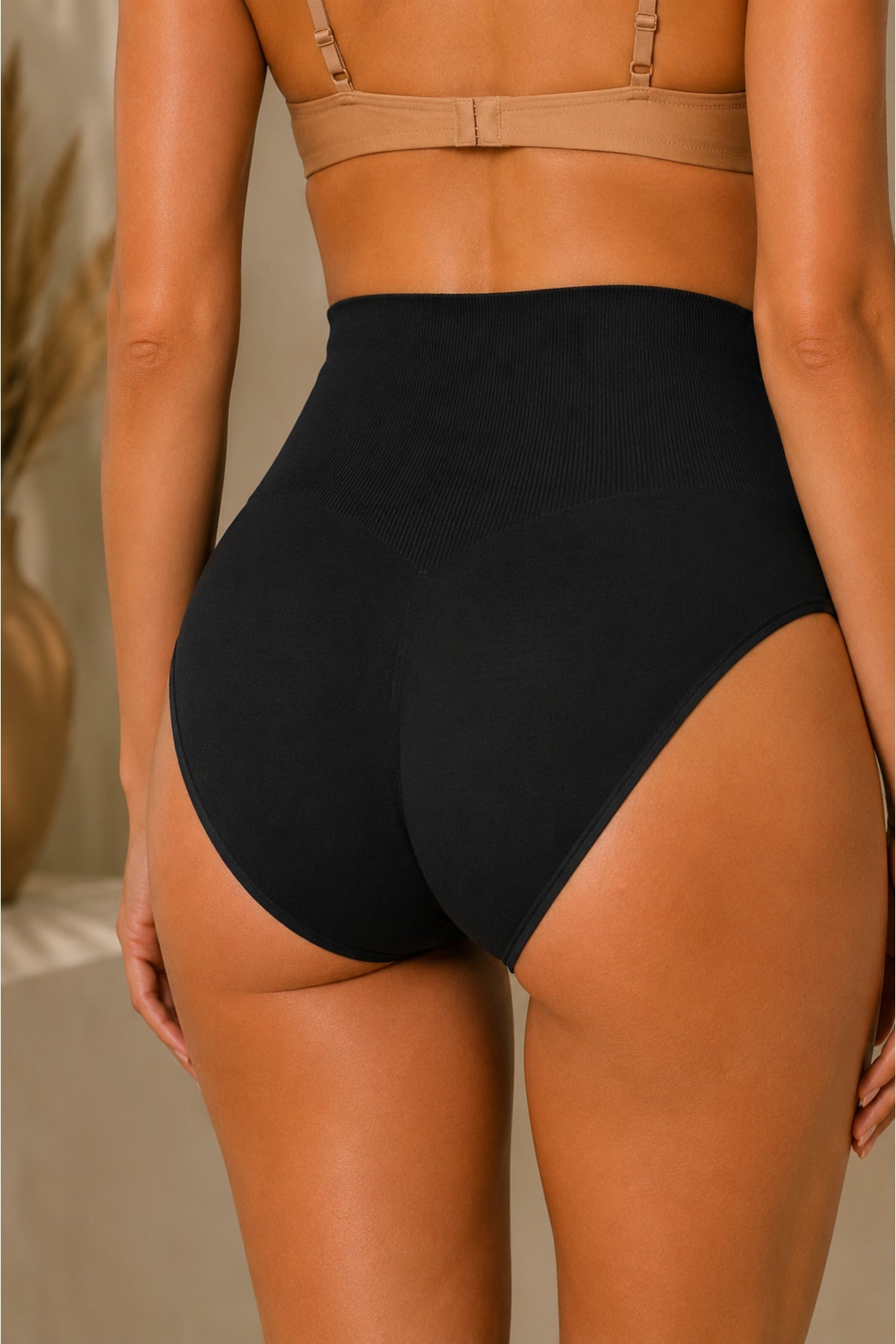 Women's High Waist Stretchy Black Panties - MALLTURK