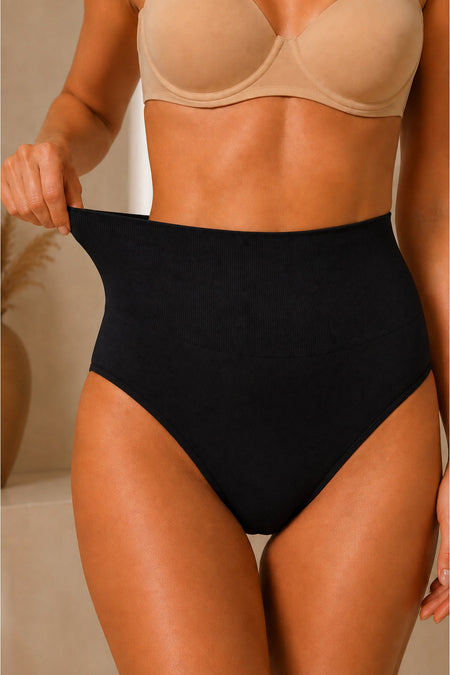 Women's High Waist Stretchy Black Panties - MALLTURK