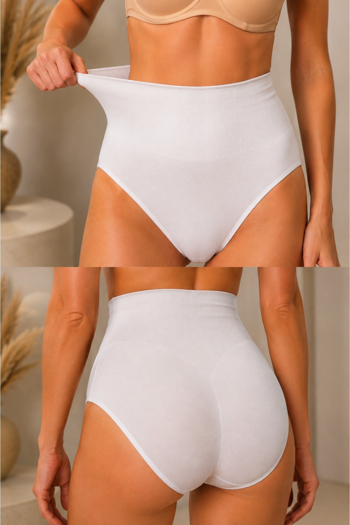 Women's High Waist Stretchy White Panties - MALLTURK