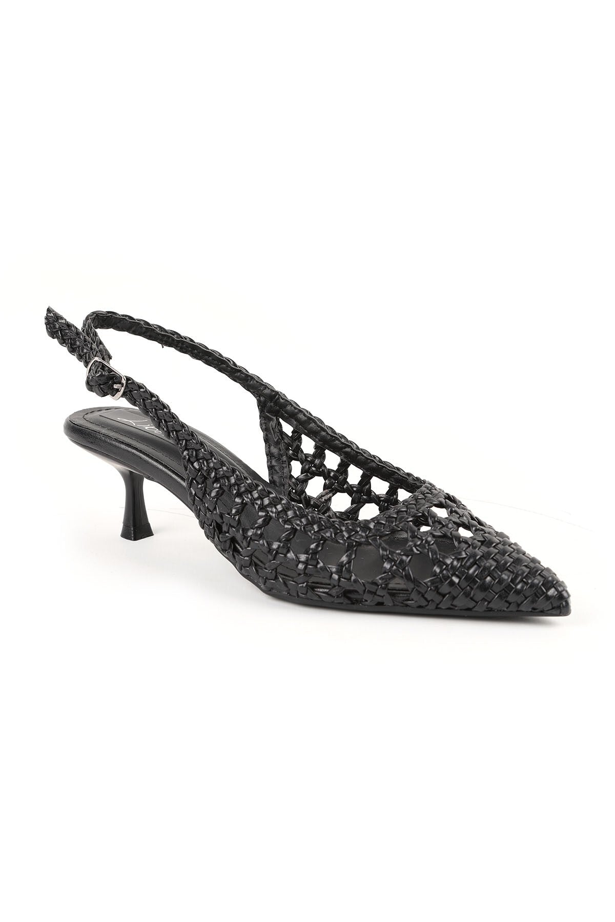 Women's Knitted Heeled Shoes Pointed Toe Short Goblet Heel Slingback Stylish Comfortable Tpu Sole L085.K265 - MALLTURK