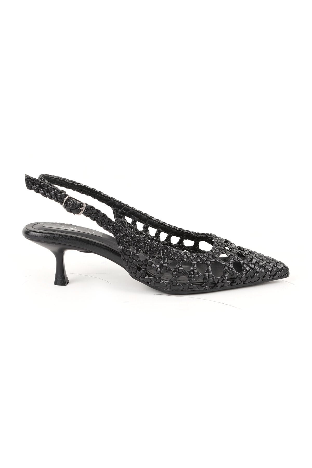 Women's Knitted Heeled Shoes Pointed Toe Short Goblet Heel Slingback Stylish Comfortable Tpu Sole L085.K265 - MALLTURK