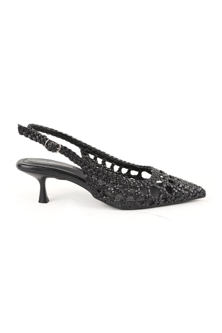 Women's Knitted Heeled Shoes Pointed Toe Short Goblet Heel Slingback Stylish Comfortable Tpu Sole L085.K265 - MALLTURK