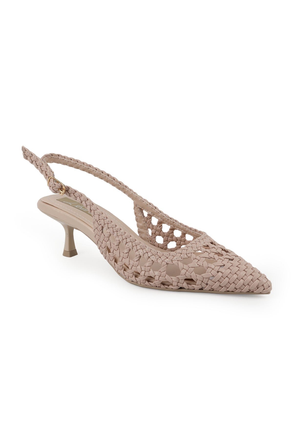 Women's Knitted Heeled Shoes Pointed Toe Short Goblet Heel Slingback Stylish Comfortable Tpu Sole L085.K265 - MALLTURK