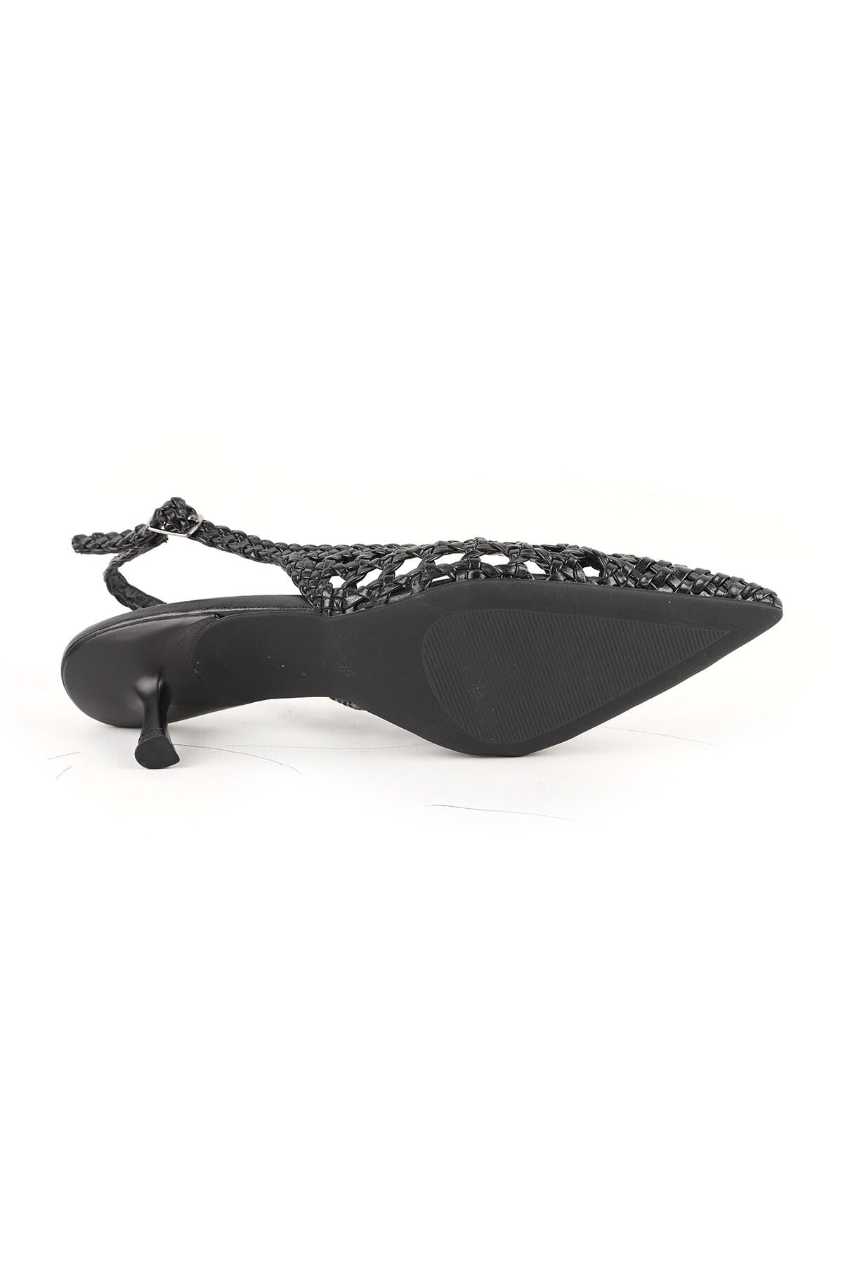Women's Knitted Heeled Shoes Pointed Toe Short Goblet Heel Slingback Stylish Comfortable Tpu Sole L085.K265 - MALLTURK
