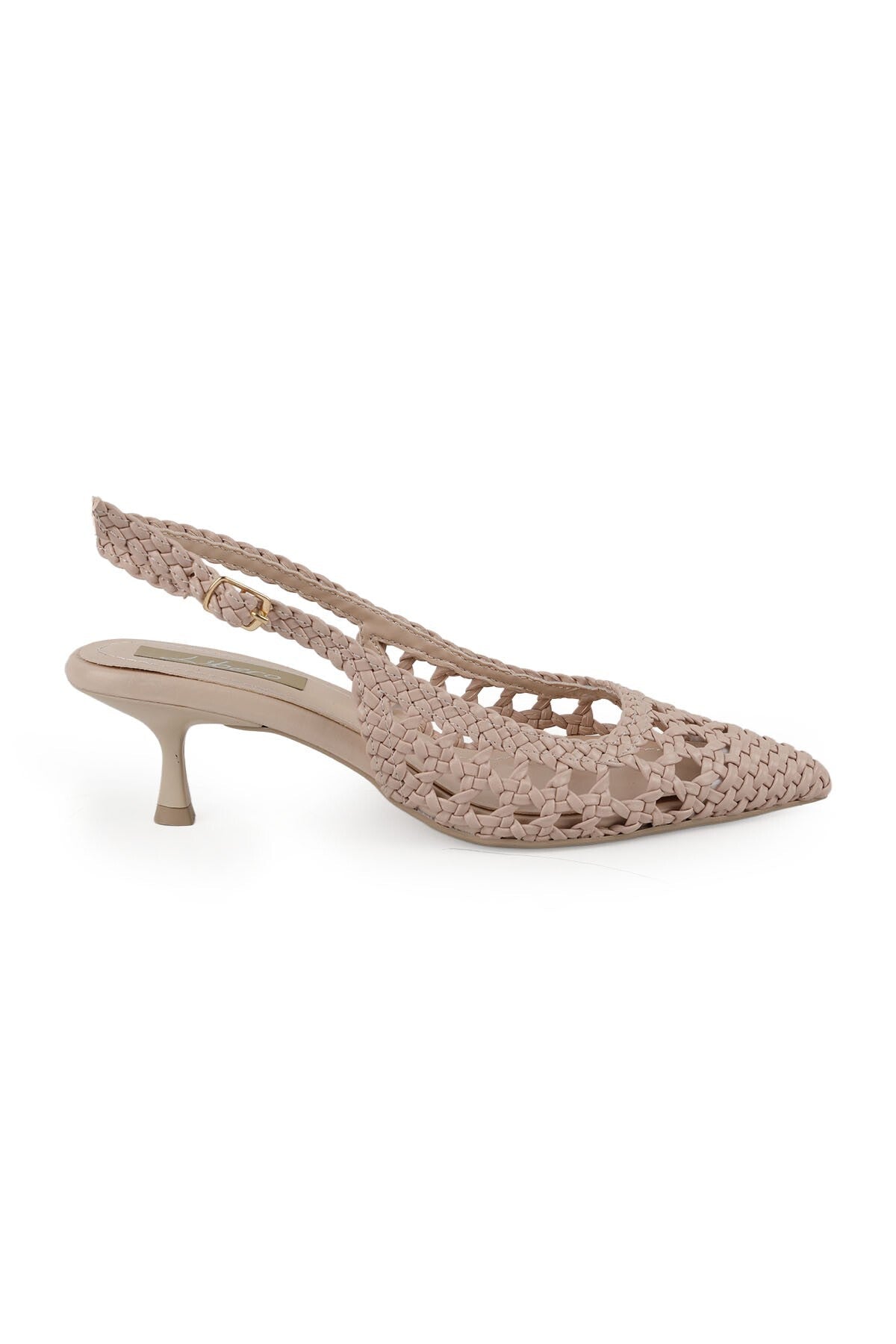 Women's Knitted Heeled Shoes Pointed Toe Short Goblet Heel Slingback Stylish Comfortable Tpu Sole L085.K265 - MALLTURK