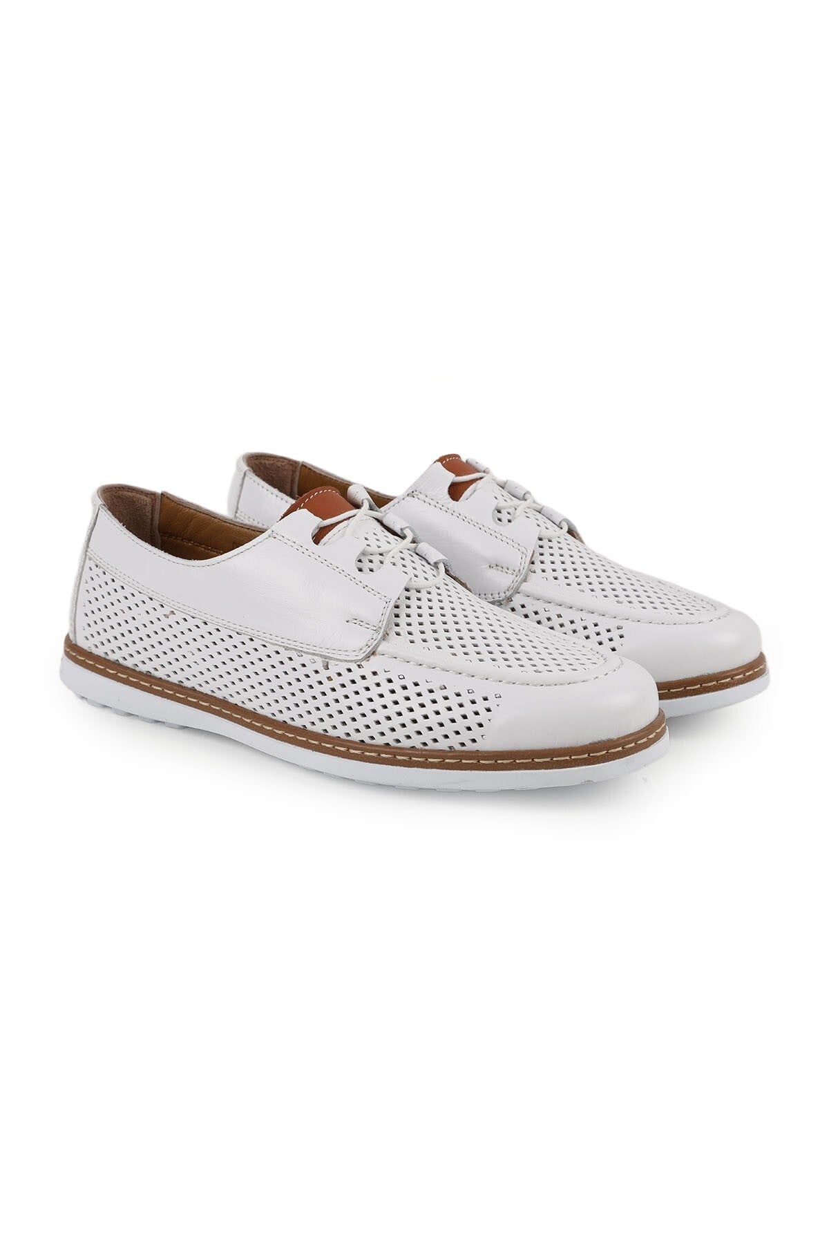 Women's Lace-Up Shoes Laser Cut Perforated Summer Flexible Poly Sole Casual L10.2235 - MALLTURK