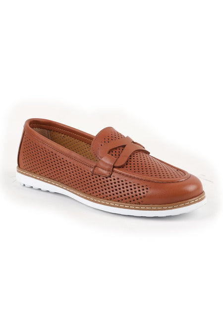 Women's Loafer Laser Cut Slip-On Orthopedic Poly Sole Comfort Mother's Shoes L10.2231 - MALLTURK