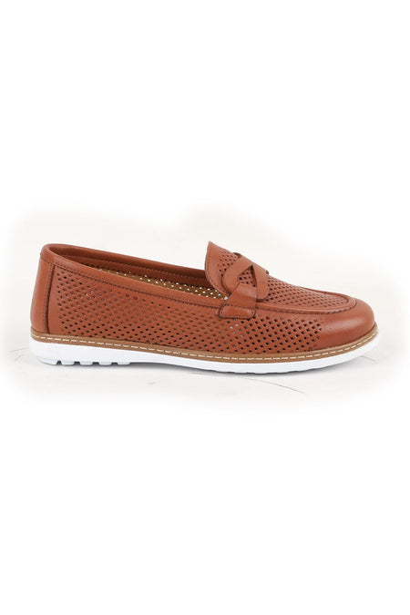 Women's Loafer Laser Cut Slip-On Orthopedic Poly Sole Comfort Mother's Shoes L10.2231 - MALLTURK