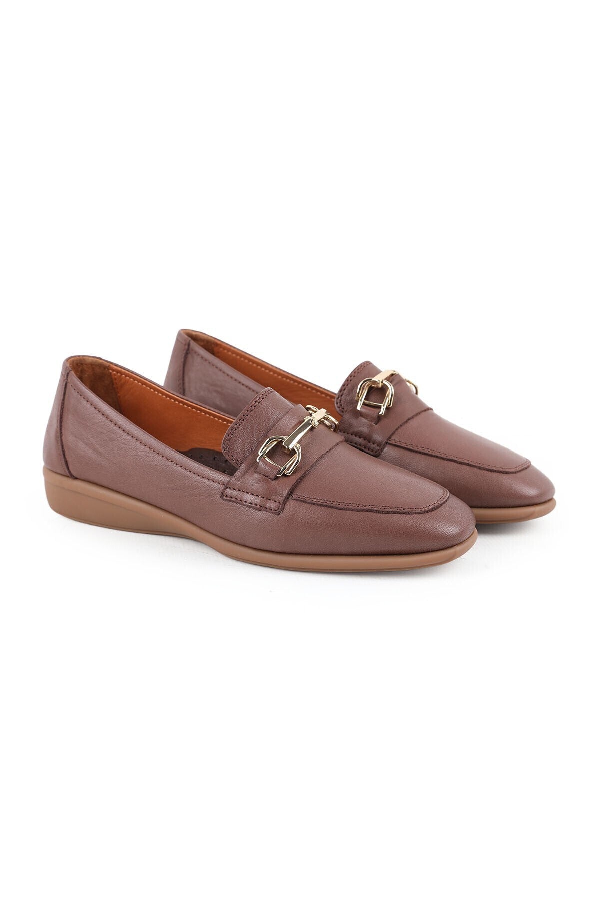 Women's Loafer Mother Shoes Buckle Antique Faux Leather Slip-On L031.26142202 - MALLTURK