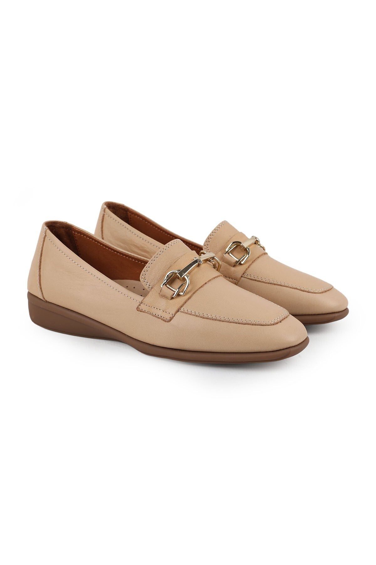 Women's Loafer Mother Shoes Buckle Antique Faux Leather Slip-On L031.26142202 - MALLTURK