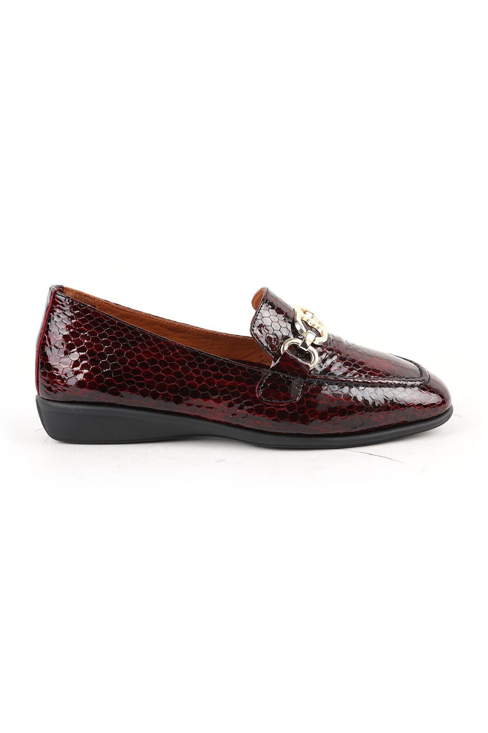 Women's Loafer Mother Shoes Croco Patent Leather Chain Slip-On L031.26142209 - MALLTURK