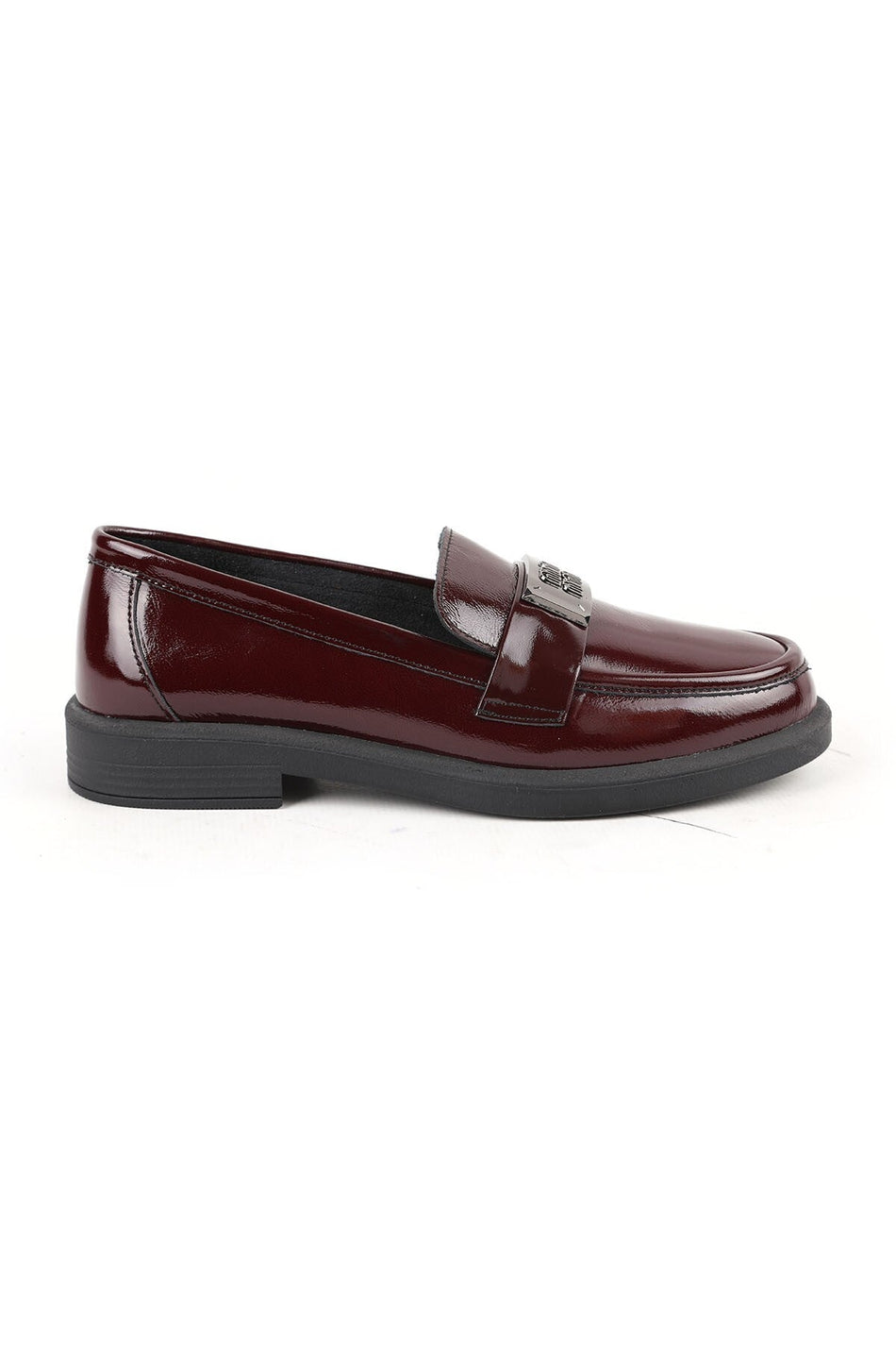 Women's Loafer Mother Shoes Shiny Patent Leather Thick Buckle Slip-On L061.528 - MALLTURK