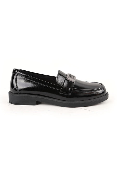 Women's Loafer Mother Shoes Shiny Patent Leather Thick Buckle Slip-On L061.528 - MALLTURK