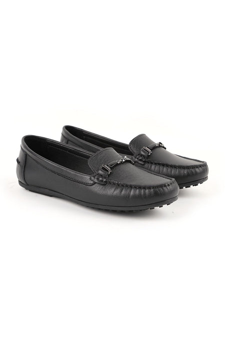 Women's Loafer Shoes Antique Look Metal Buckle Moccasin Stitched Flexible Thermo Sole Daily Wear 81.25701 - MALLTURK