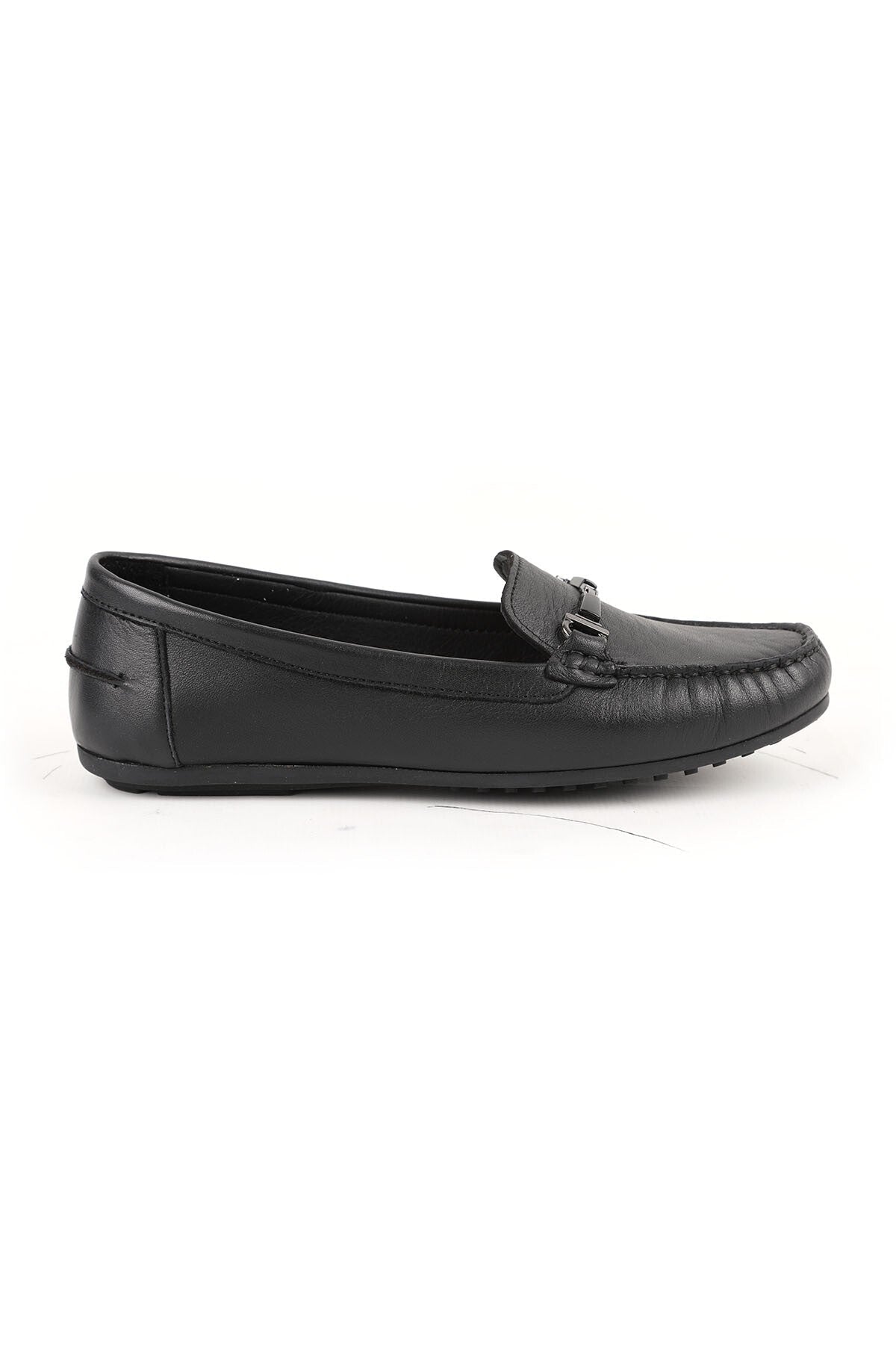 Women's Loafer Shoes Antique Look Metal Buckle Moccasin Stitched Flexible Thermo Sole Daily Wear 81.25701 - MALLTURK