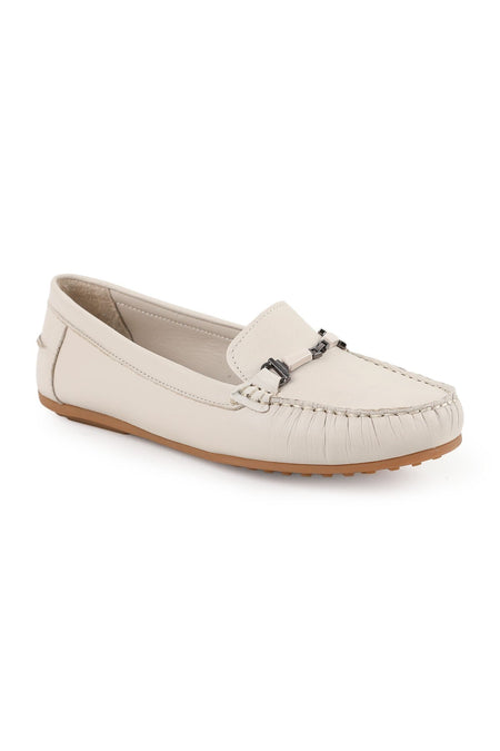 Women's Loafer Shoes Antique Look Metal Buckle Moccasin Stitched Flexible Thermo Sole Daily Wear 81.25701 - MALLTURK