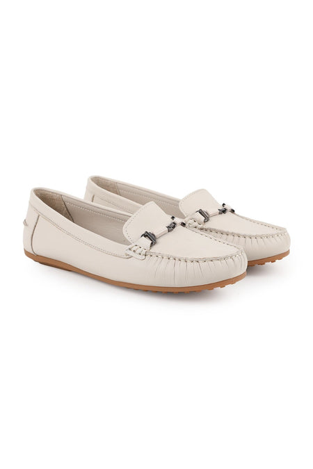 Women's Loafer Shoes Antique Look Metal Buckle Moccasin Stitched Flexible Thermo Sole Daily Wear 81.25701 - MALLTURK