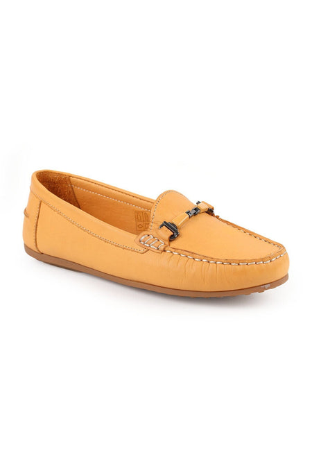 Women's Loafer Shoes Antique Look Metal Buckle Moccasin Stitched Flexible Thermo Sole Daily Wear 81.25701 - MALLTURK